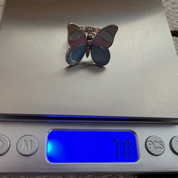 ❤️ Zuni Style Inlaid MOP Signed “LS” Lee Sands Butterfly Moveable Wings Ring - Picture 10 of 15